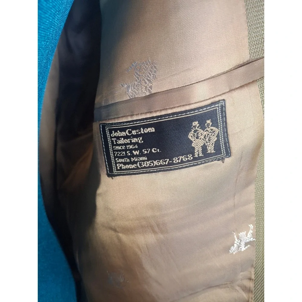 John Custom Tailoring Mens Tan Two Button Blazer Sport Coat Jacket South Miami